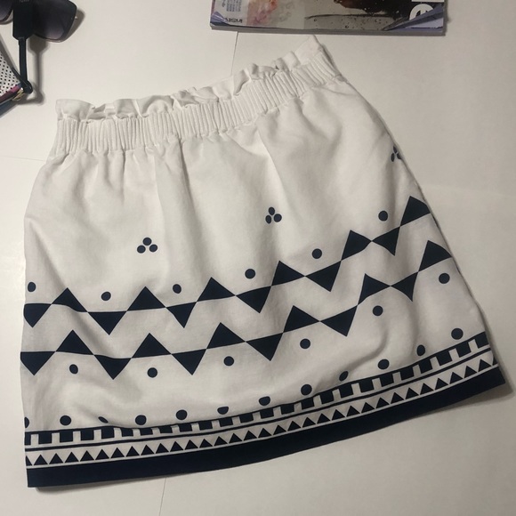J. Crew Geo Print Cotton-Linen Sidewalk Skirt Sz 4 - Picture 8 of 8